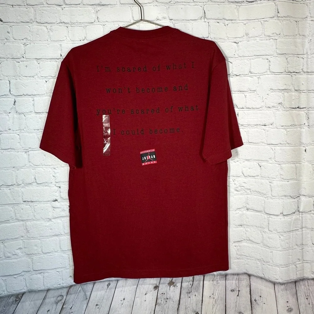 NEW Jordan Michael Jordan Graphic T-Shirt Burgundy Red Quote HQ2666-687 Small